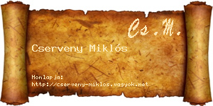 Cserveny Miklós névjegykártya