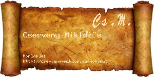 Cserveny Miklós névjegykártya