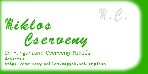 miklos cserveny business card