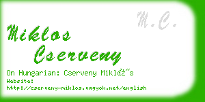 miklos cserveny business card